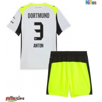 Camiseta Borussia Dortmund Waldemar Anton #3 Visitante Equipación para niños 2025-26 manga corta (+ pantalones cortos)